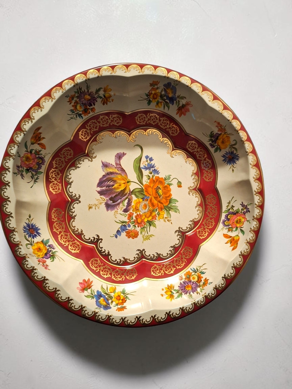 Vintage Daher Decorative Floral Serving Platter